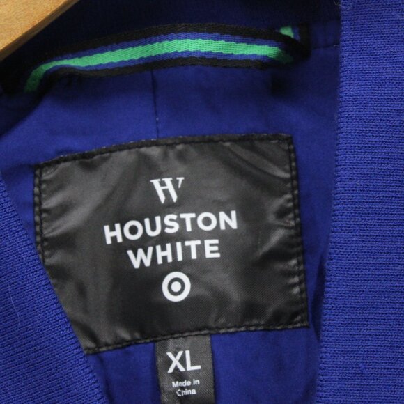 Target x Houston White Bomber Jacket Mens XL Blue Plaid Full Zip Casual Lined - Picture 6 of 10